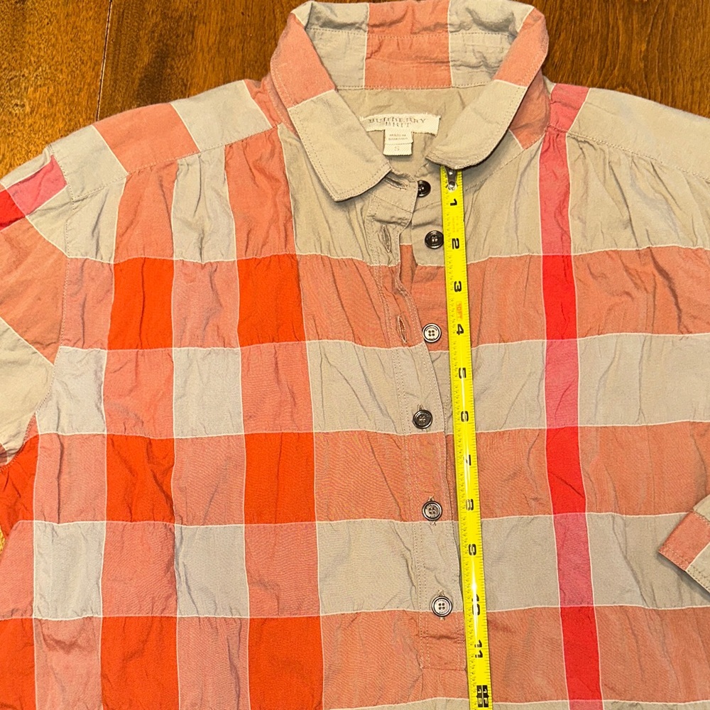 BURBERRY BRIT Checkered Blouse - Red, Orange and Tan - Picture 12 of 12